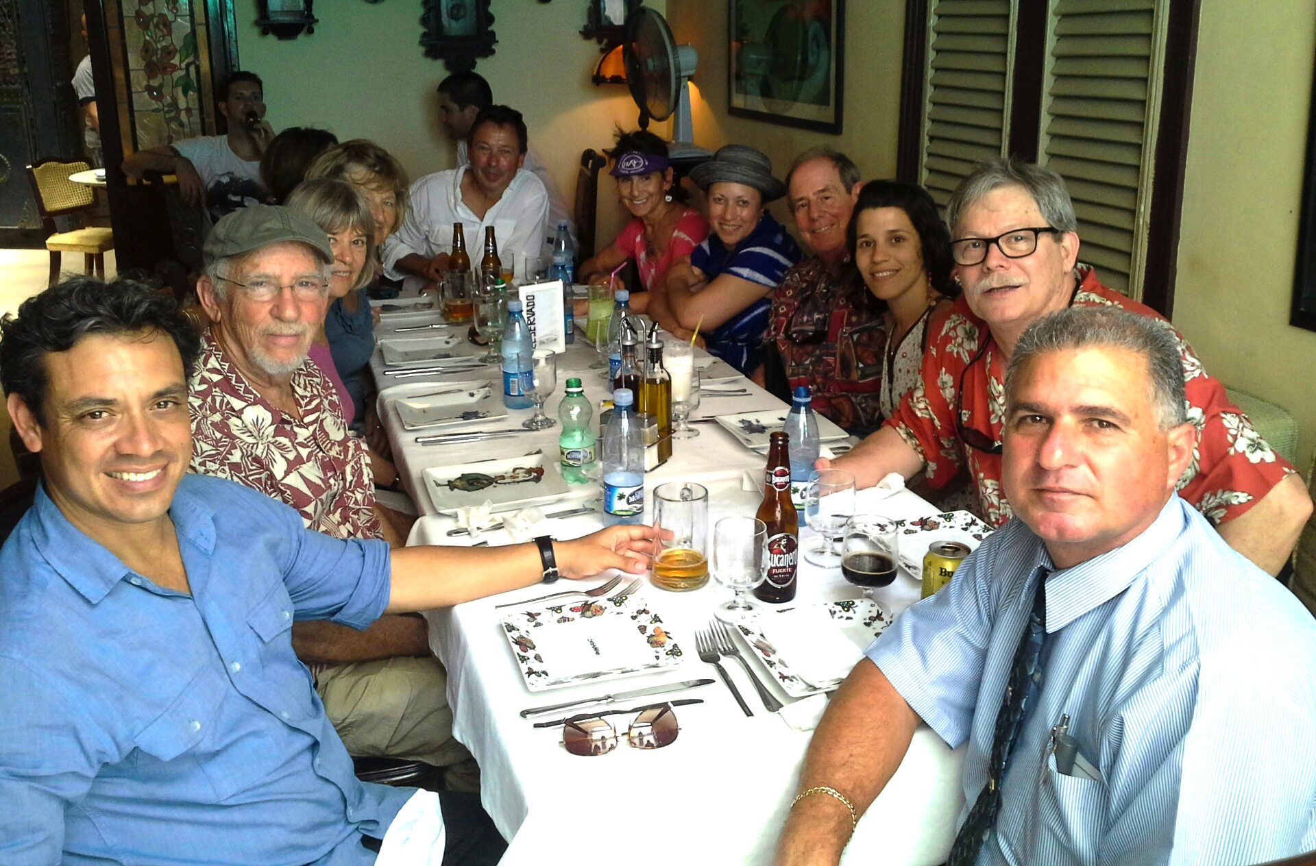 Group casual lunch in Old Havana restaurant is part of Cuba music and arts cultural exchange tour