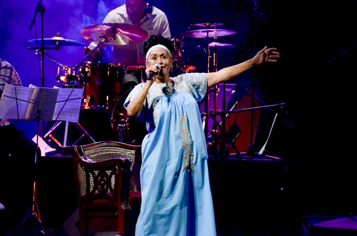 Cuban jazz musician singer Omara Portuondo Peláez performs at Buena Vista Social Club for Rhythm and Views discovery tour